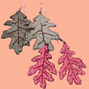 Felt Leaf Earring Wo